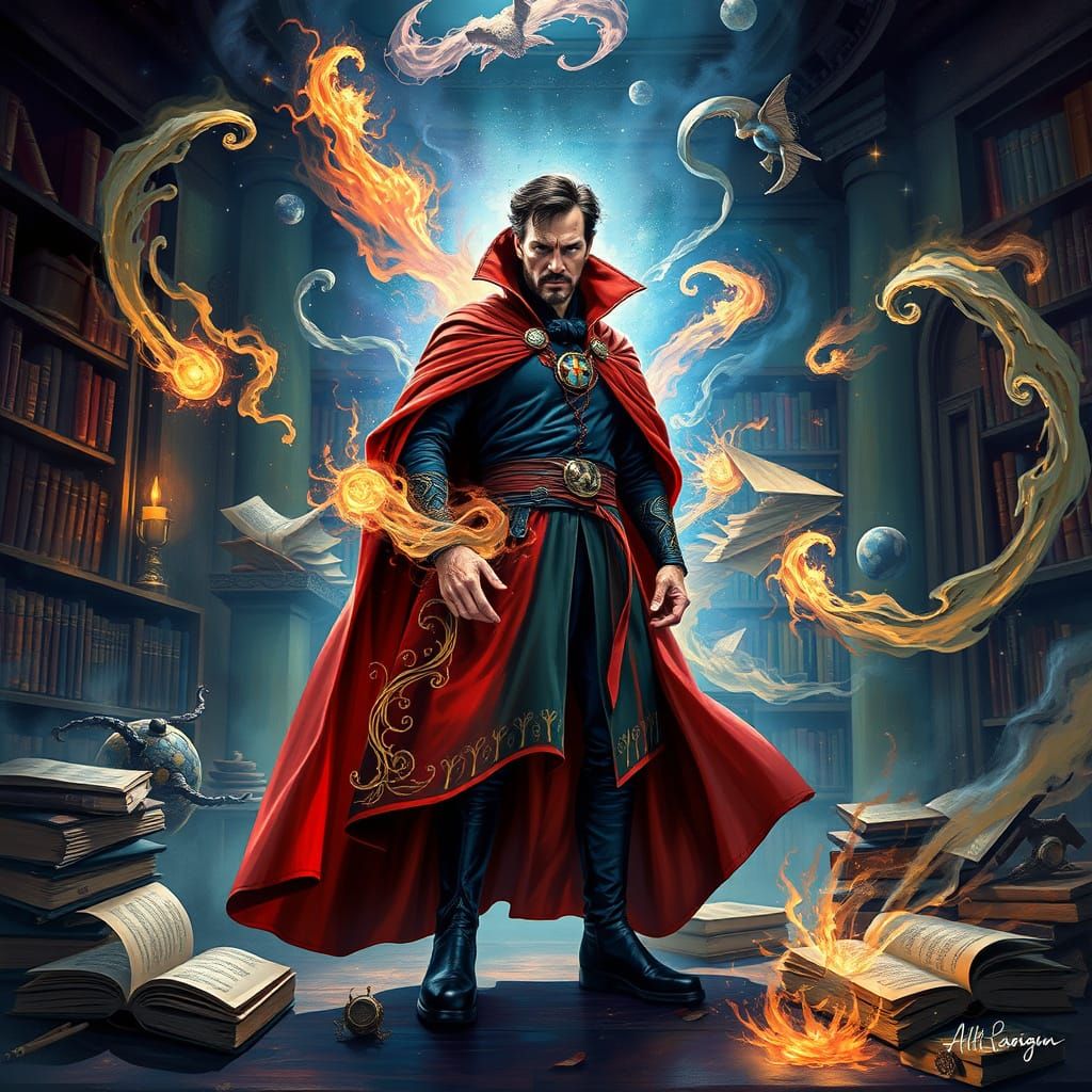 Mystical Doctor Strange in Dark Fantasy Style