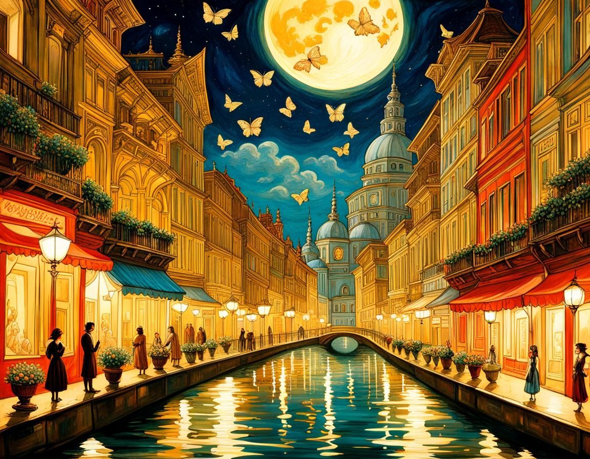 Surreal Waters of Love: A Romantic Illustration