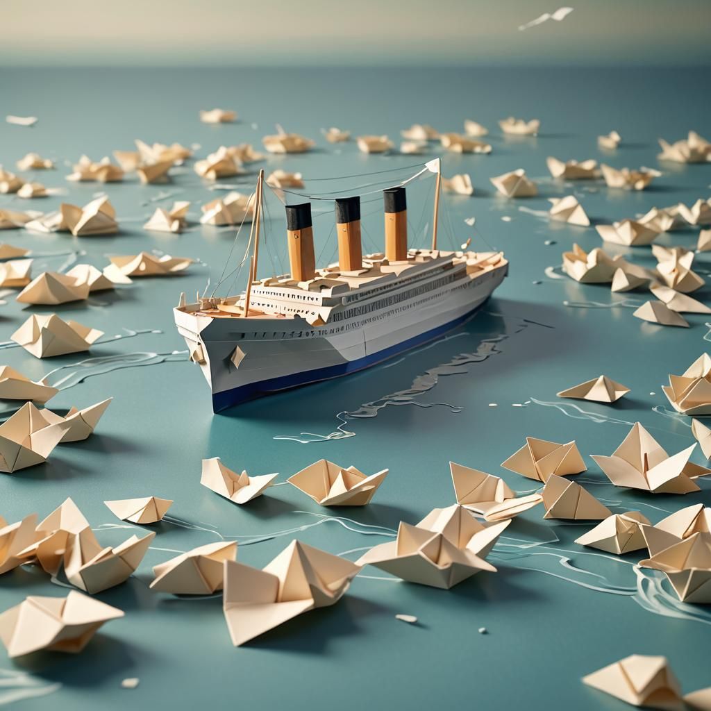 Origami Titanic Sinking: A Papercraft Masterpiece