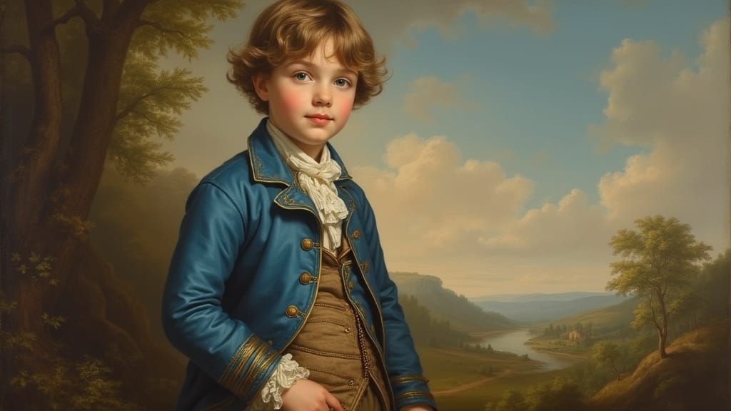 Boy in 17th Century Attire, Rococo Style