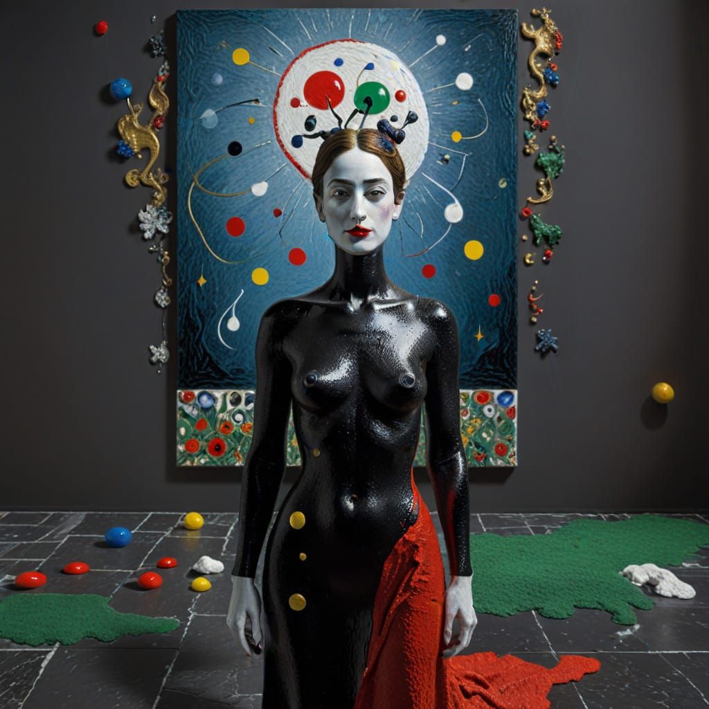 Psychedelic Oil Painting of Vibrant Colors and Shapes