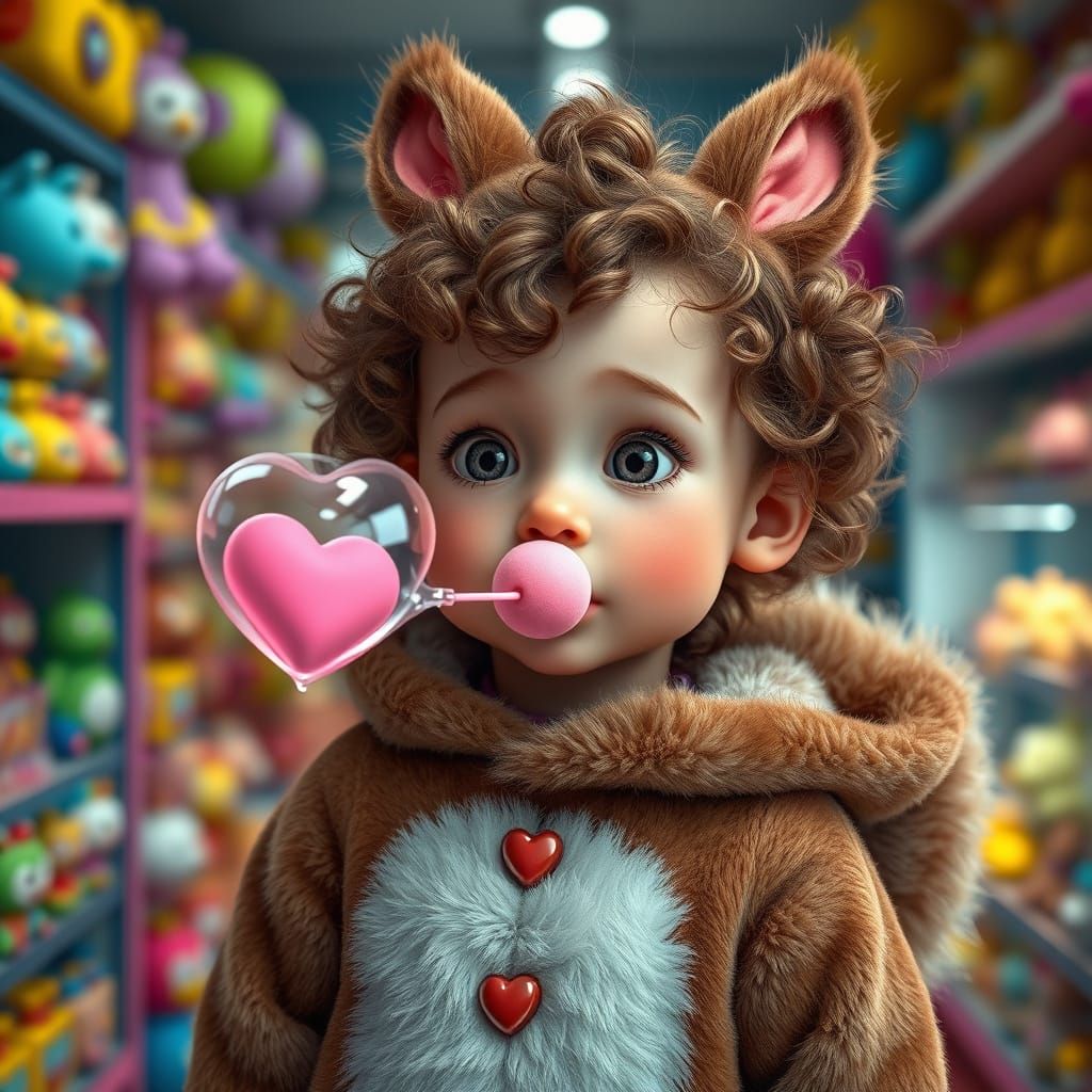 little cute european girl with curls