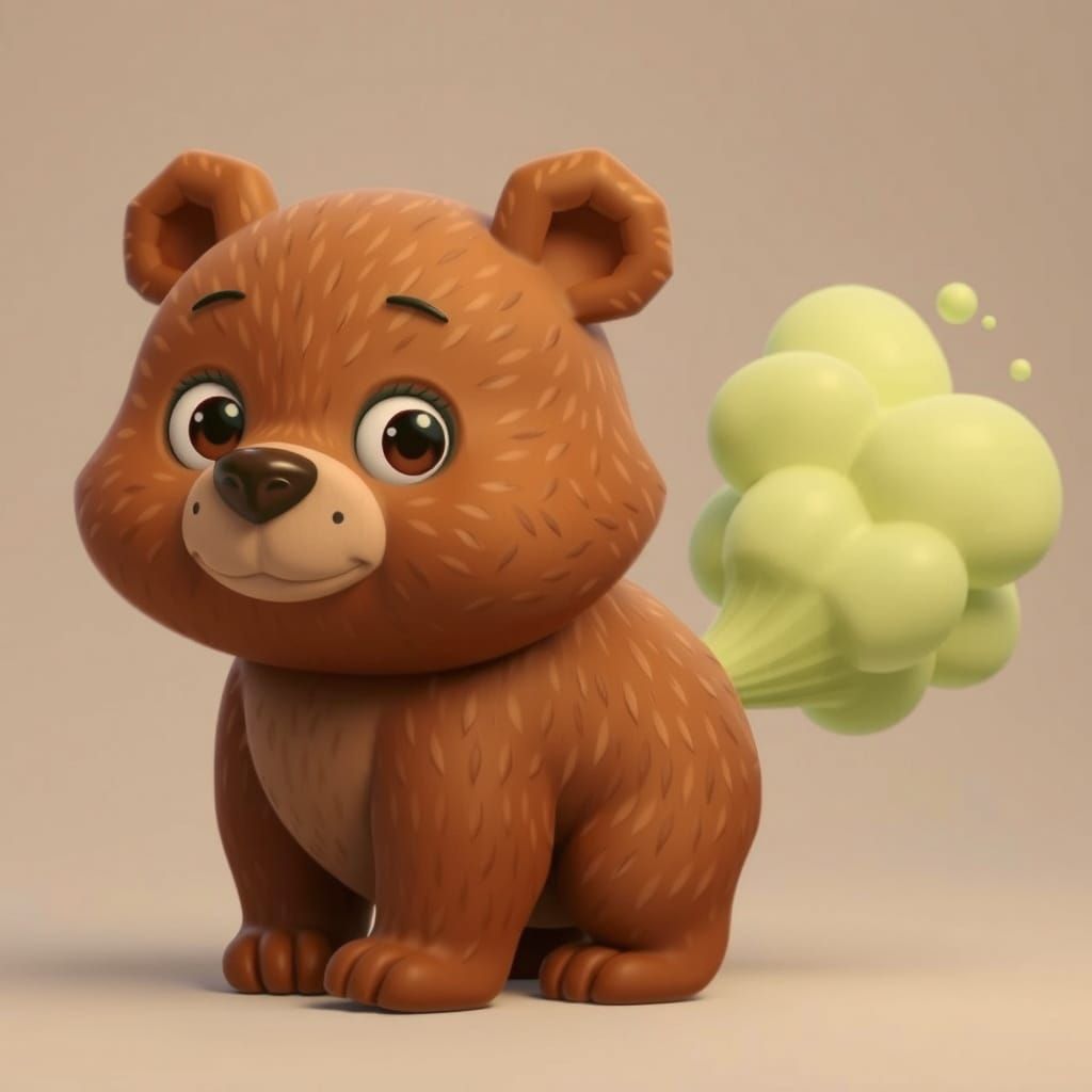 Cute CGI Bear in Farting Frenzy