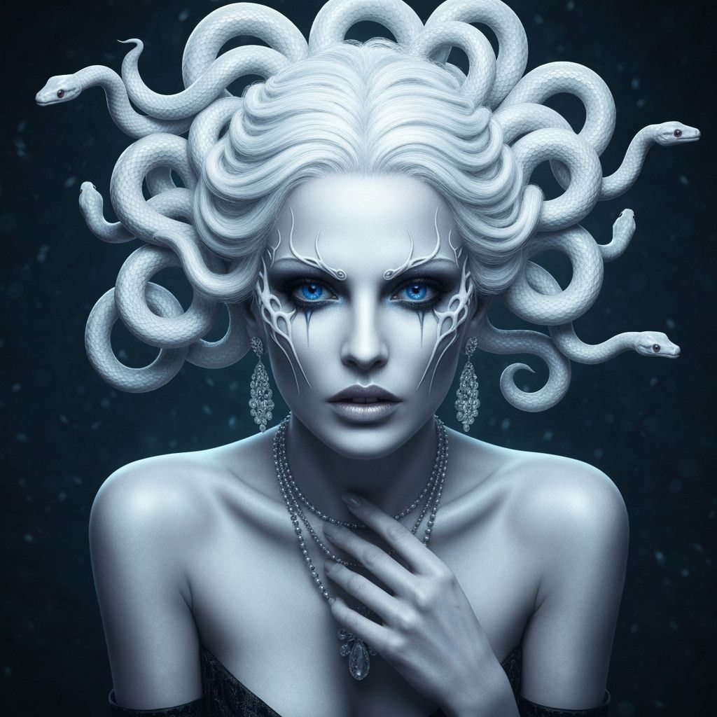 Medusa Supermodel in Giger-Inspired Mystical Style