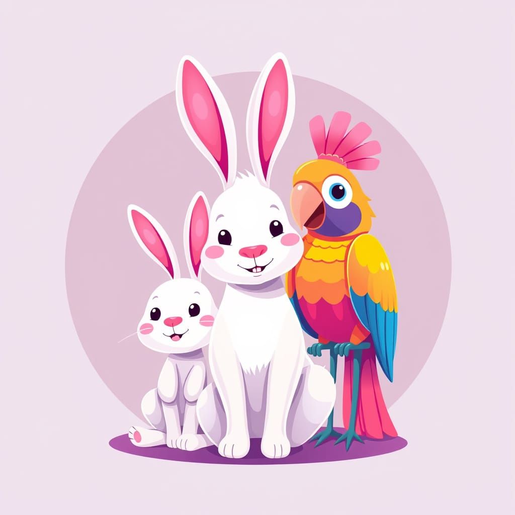 Whimsical Petting Zoo Logo with Colorful Animals in Rounded ...
