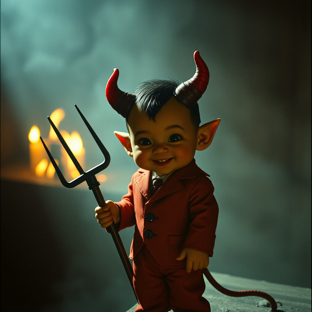 Cinematic Portrait of a Cute Little Devil