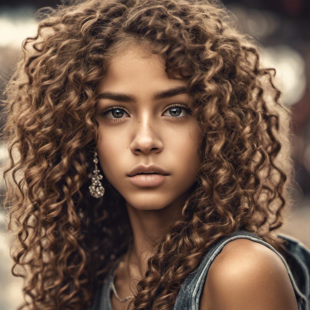 Striking Teenage Girl Portrait in Hyperrealistic Style