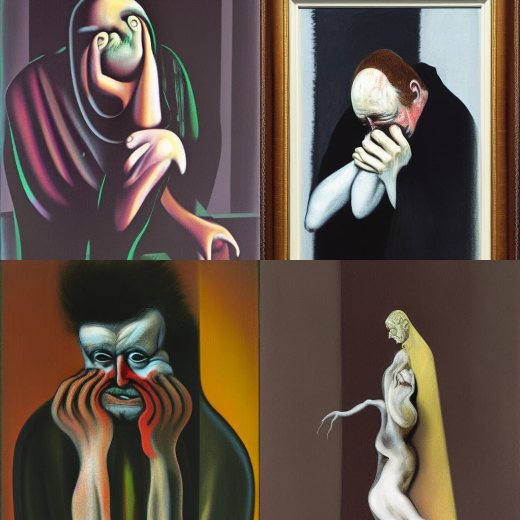 Visceral Grief in Francis Bacon Style