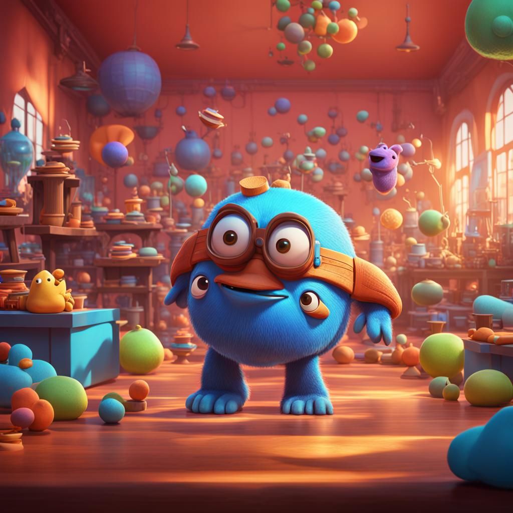 Pixar-Style 3D Character Concept Art