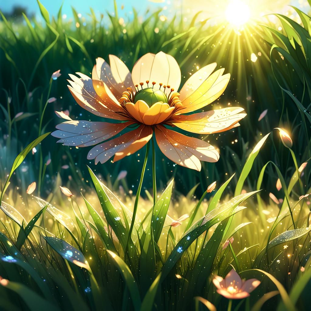 Enchanted Flower Blooms: Vibrant 3D Anime Art