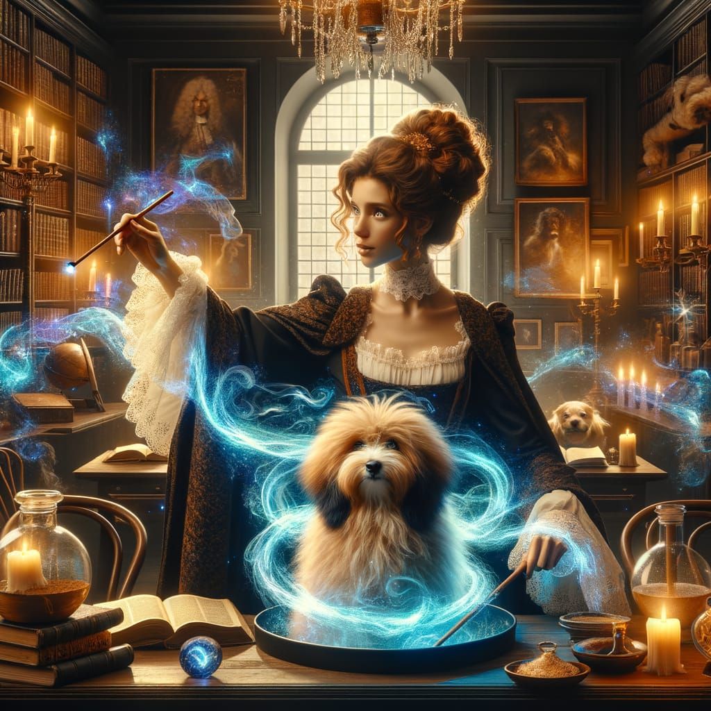 Madame Pooch loves turning her students into dogs