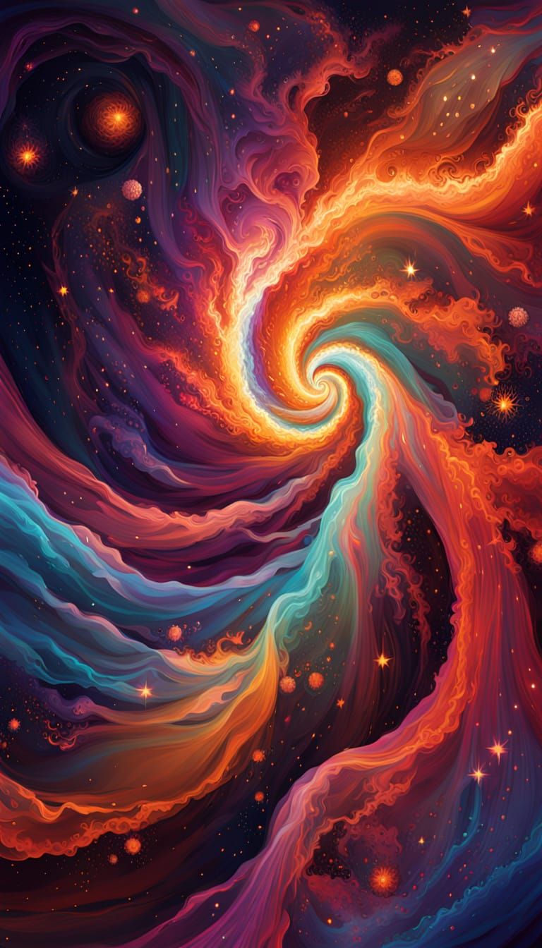 Empathy Floats Through Galaxy: a Digital Art Masterpiece