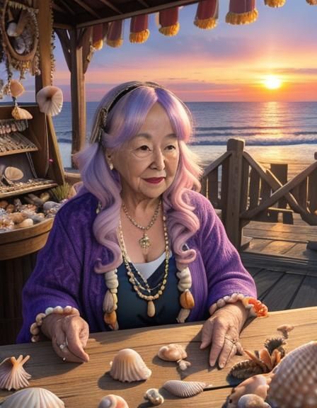 Seashell Craft Booth at Sunset