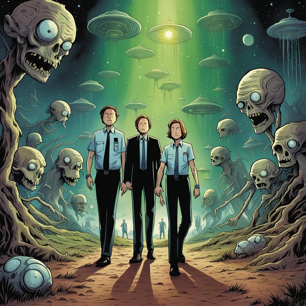 X-Files Meets Rick and Morty in Comic Art