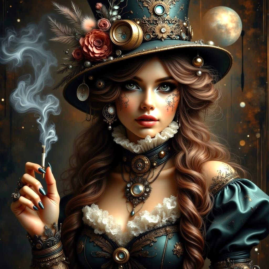 Steampunk Siren in Industrial Elegance