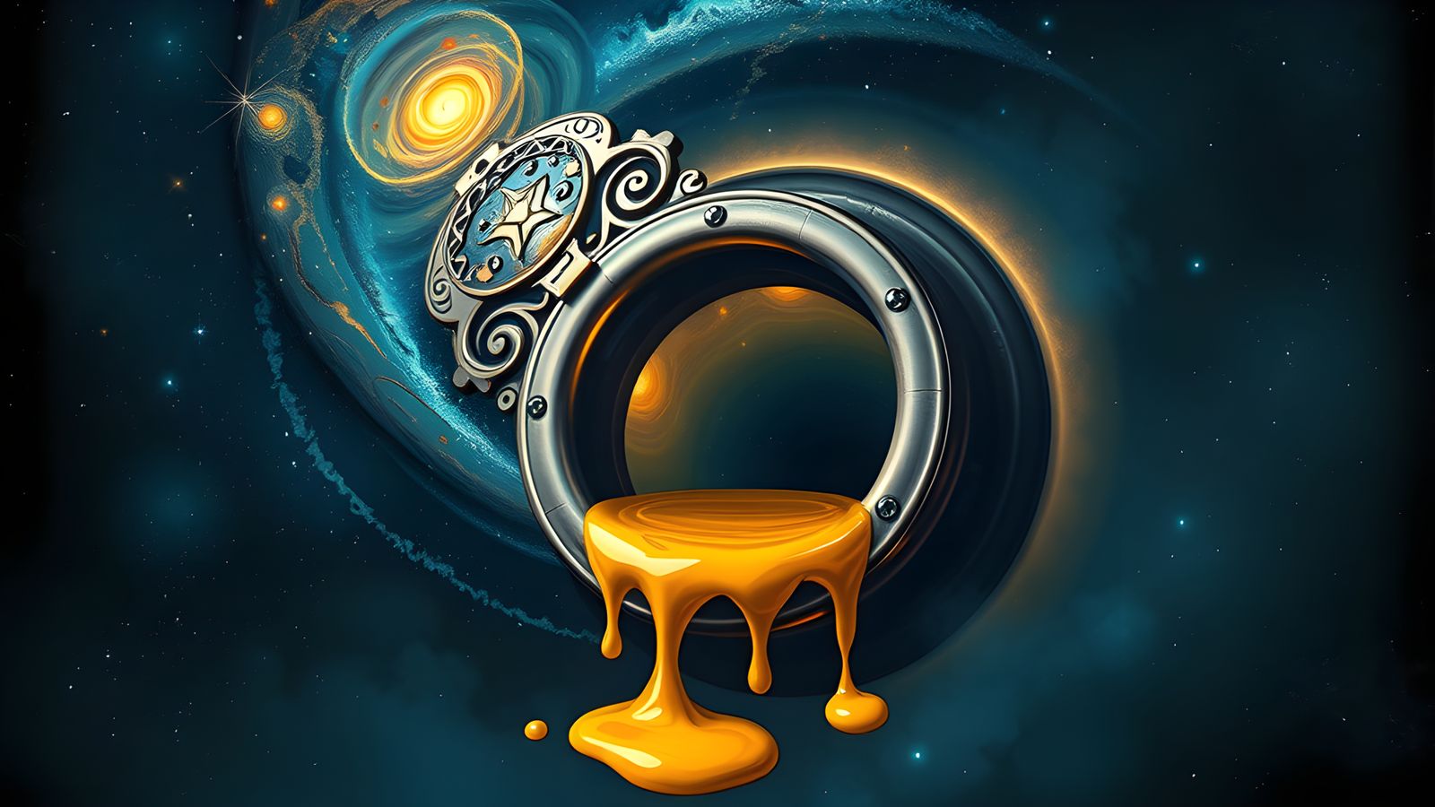 Surreal Universe Draining as Matte Oil Painting