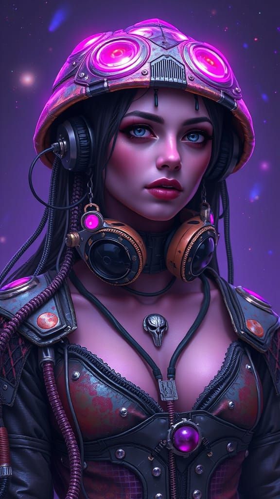 Cyberpunk Turtle Woman Embodies Earthly Demise