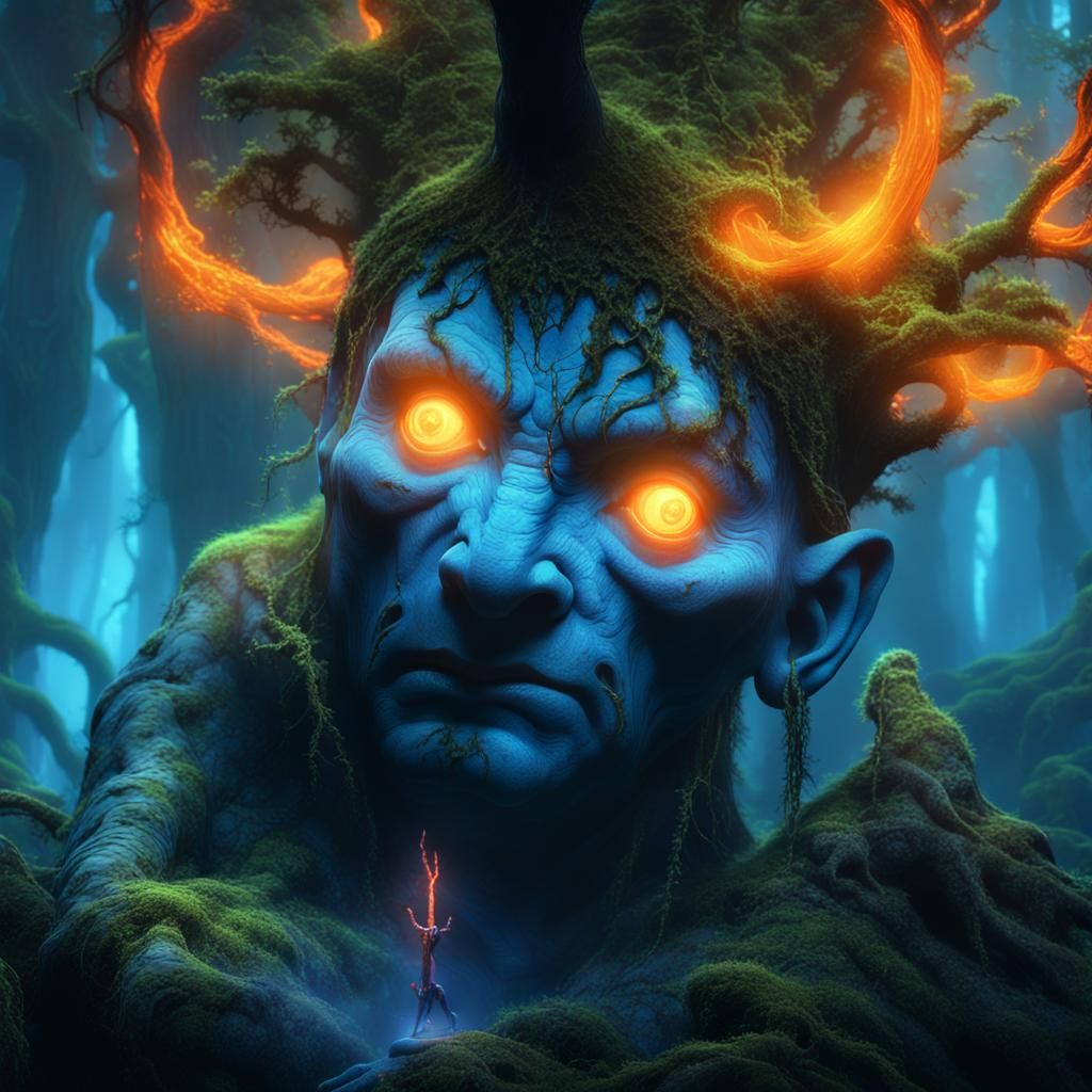 Mystical Being Summons Magic in Ancient Forest