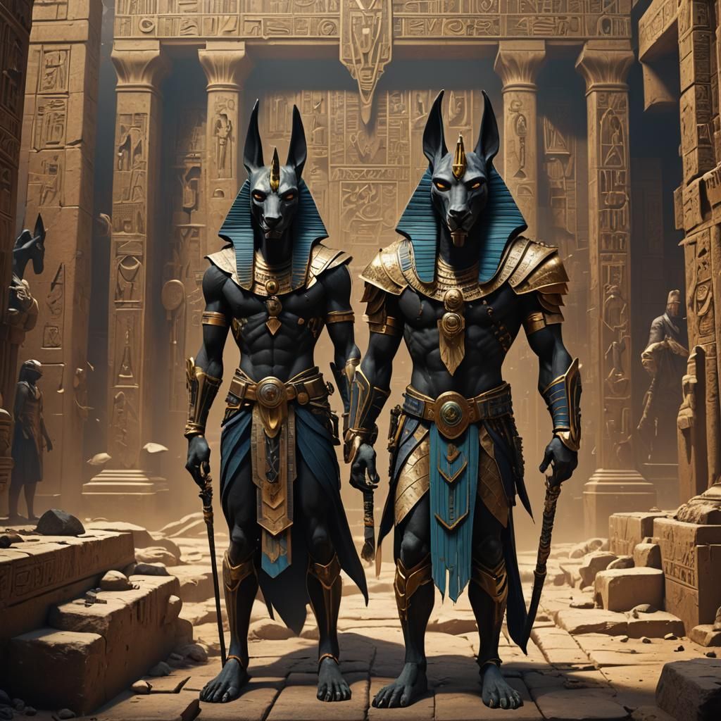 Anubis Underworld God in Detailed Matte Painting