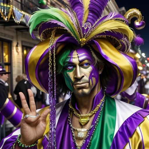 Mardi Gras Celebration in Hyperreal Detail