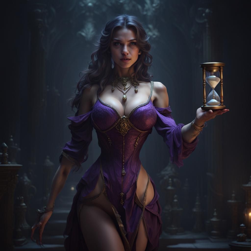 Hourglass Woman: Dark Fantasy Concept Art