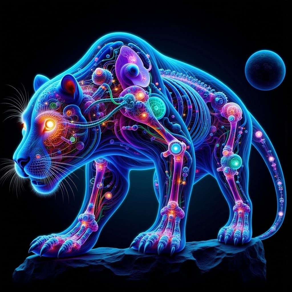Ultraviolet X-Ray Art: Biomechanical Panther