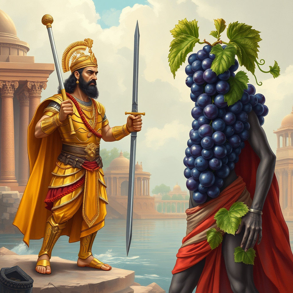 King Purushottam vs Alexander the Grape: A Digital Illustrat...