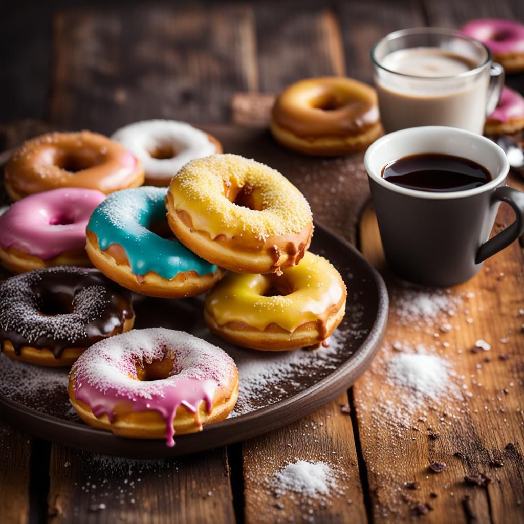 Delicious Donuts in Moody Food Photography Style