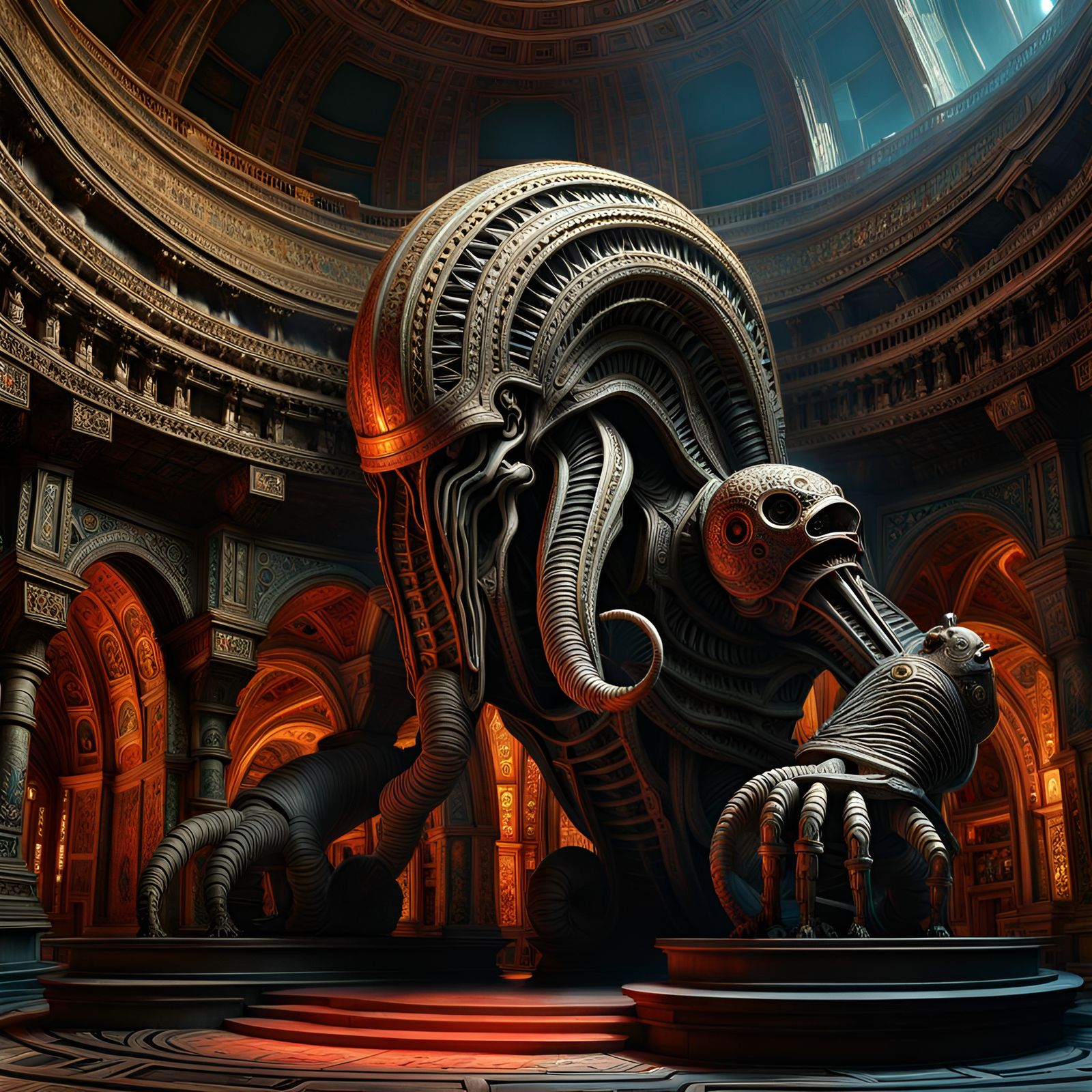 Gigantic Golemesque Statue on Distant Planetoid