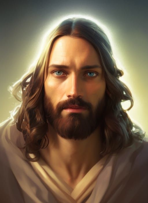 Hyperdetailed Portrait of Jesus in Dynamic Lighting