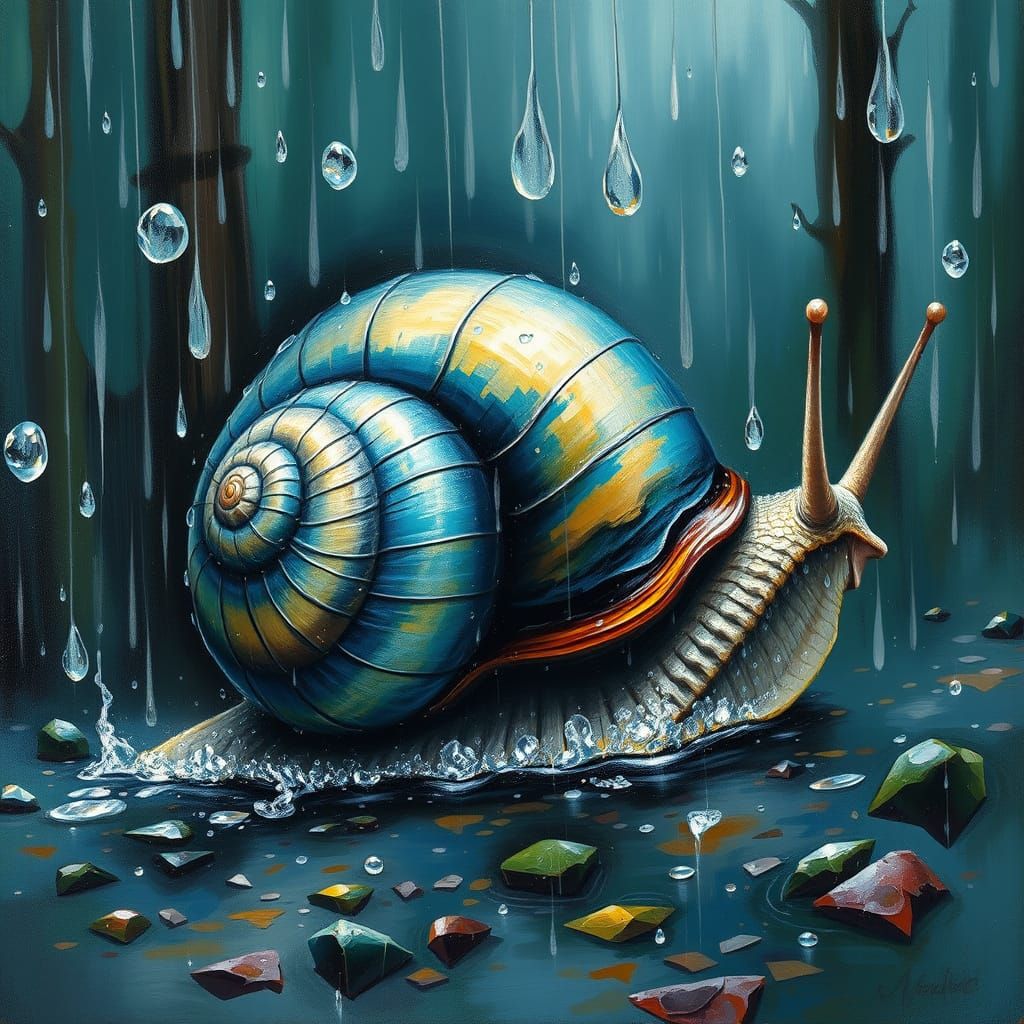 Majestic Snail in a Whirlwind Rainforest