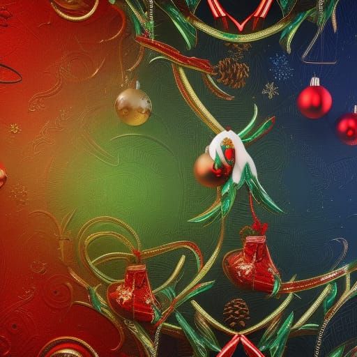 Festive Christmas Wallpaper Pattern in Detailed Matte Painti...