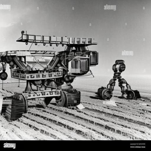 Great Depression Mechas Farming Land: Vintage Ad