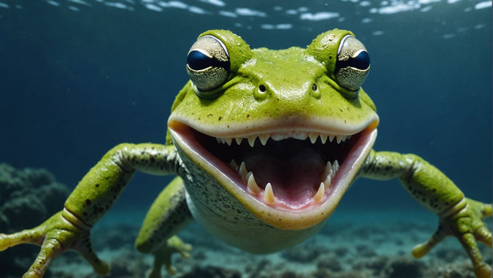 Humorous Frog Creature at Mariana Trench Bottom