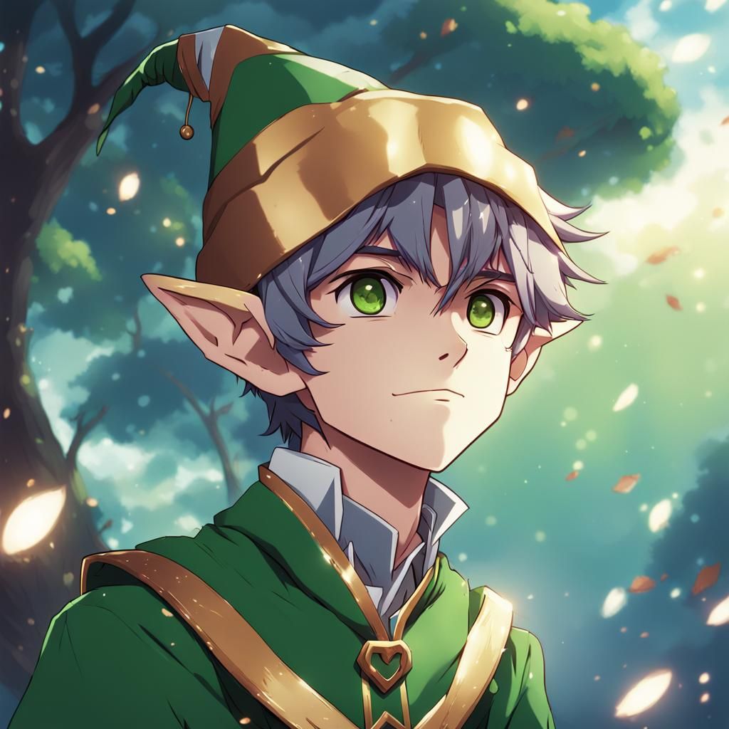 Cute Elf Boy in Anime Style
