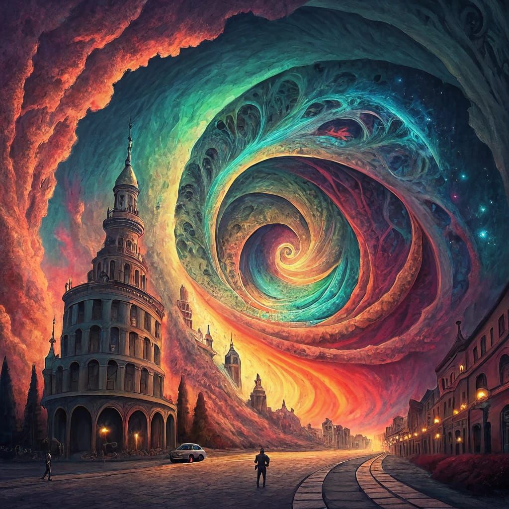 Psychedelic Fractal Aurora Energy Vortex