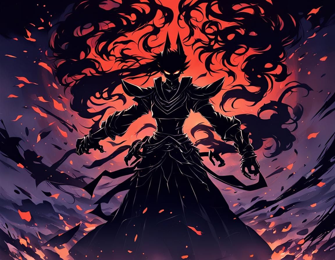 Powerful Anime Silhouette of Beautiful Woman