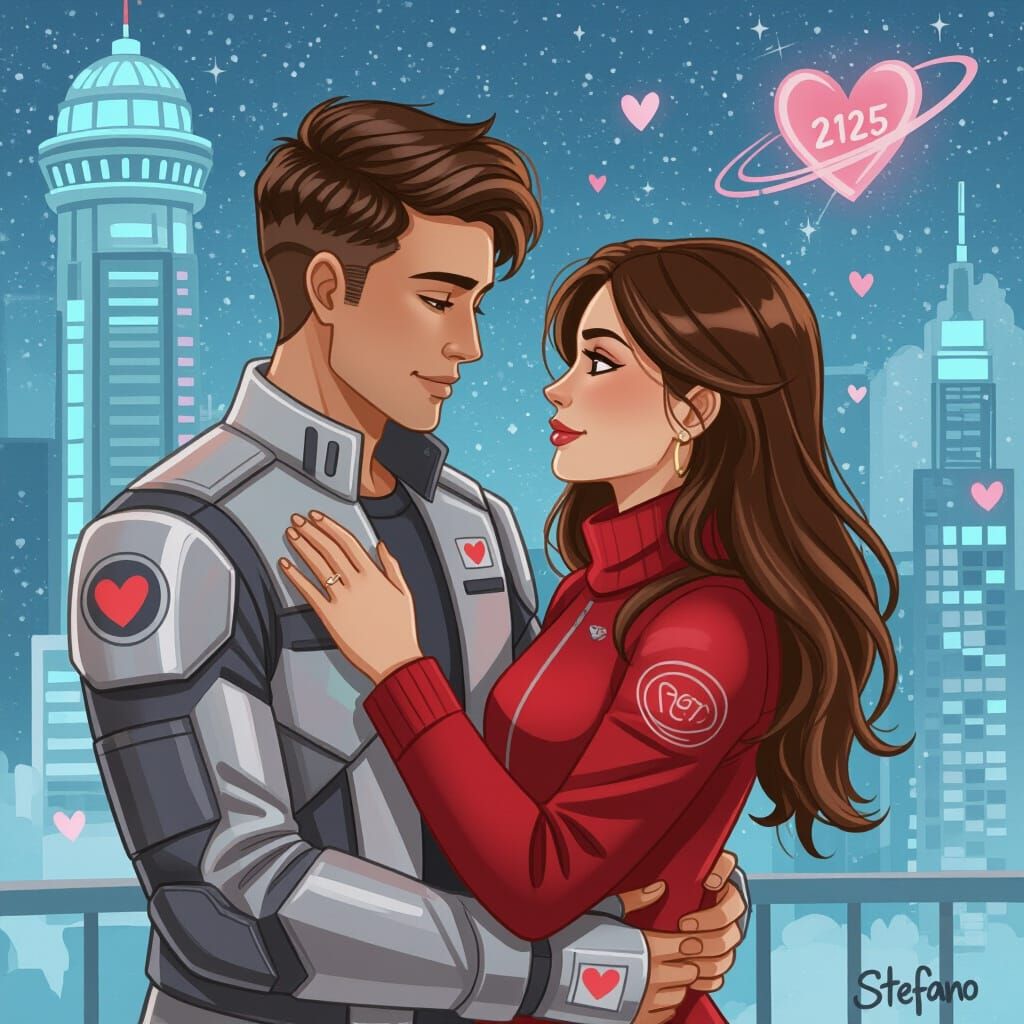 Future Couple in Love in 2125