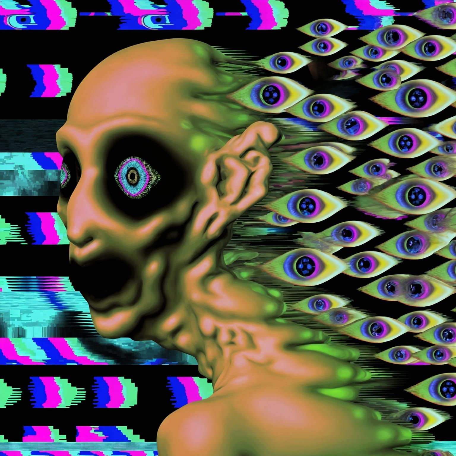 Surreal Cyberpunk Nightmare Scene