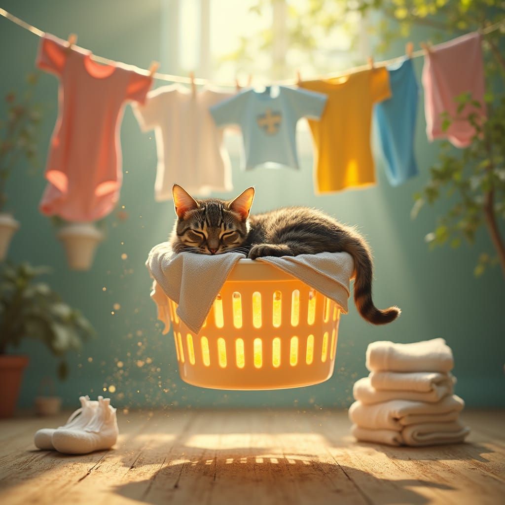 Magical Laundry Dance in Afternoon Light