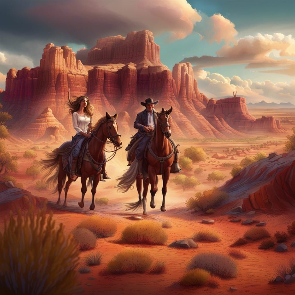 Cowboy and Cowgirl's Painted Desert Wedding Quest