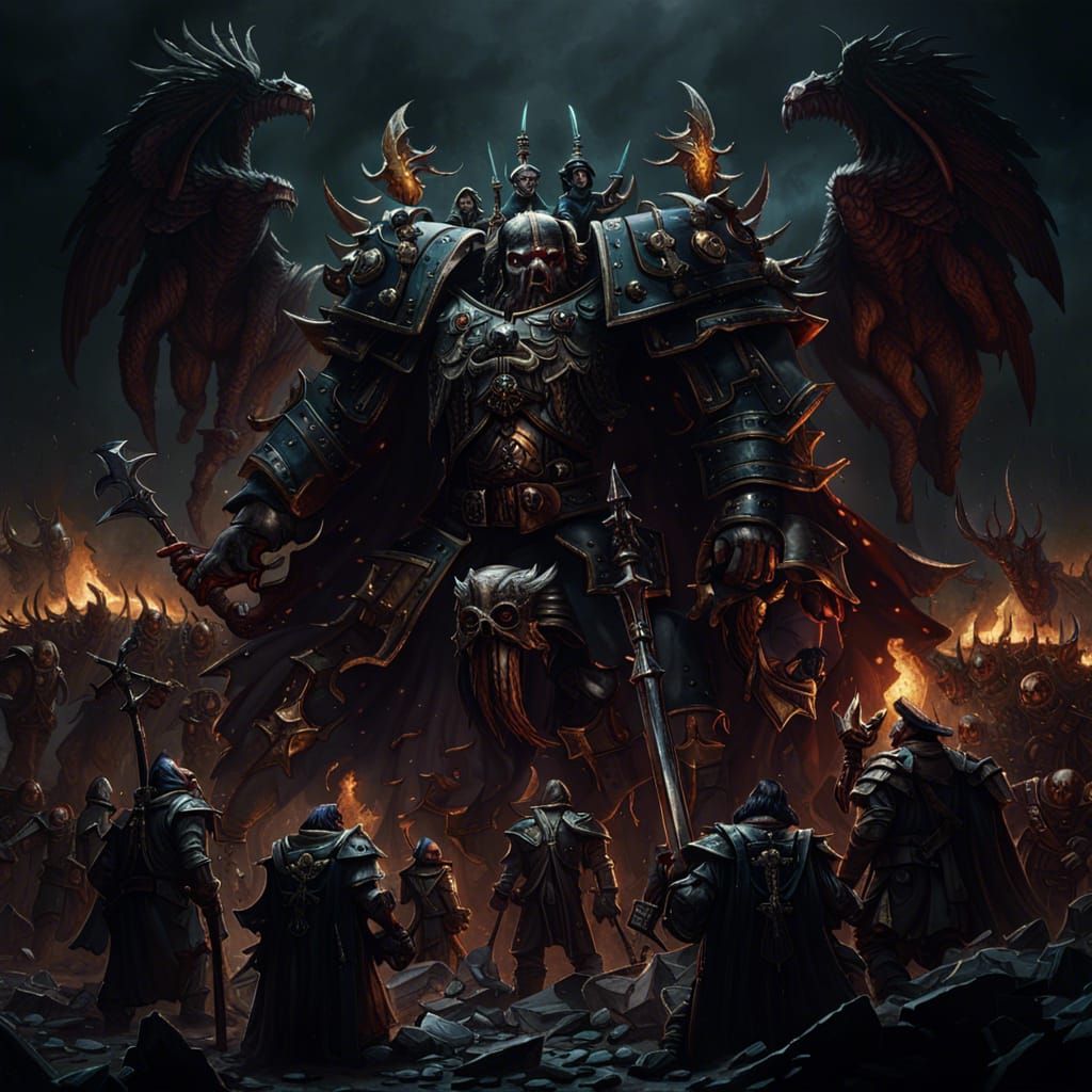 Warhammer End Times TV Series Poster in Dark Fantasy Style