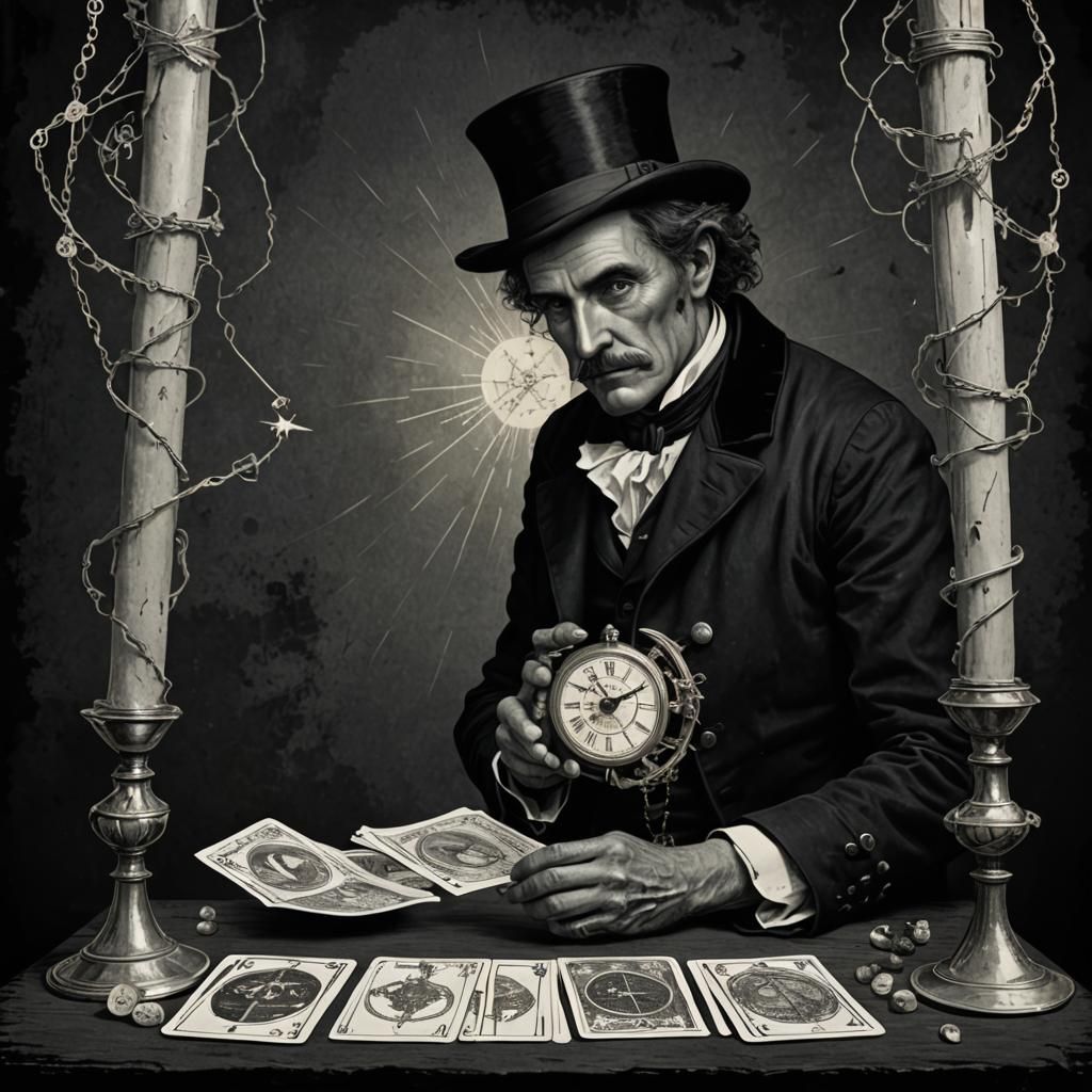 1800s Tarot Card Design: The Time Traveler