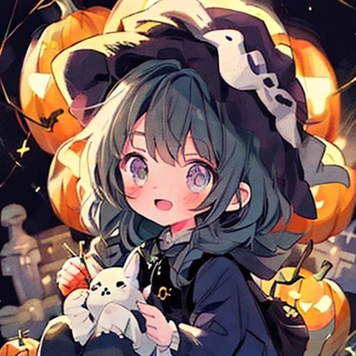 Anime Girl as Mummy for Halloween, Cel-Shaded