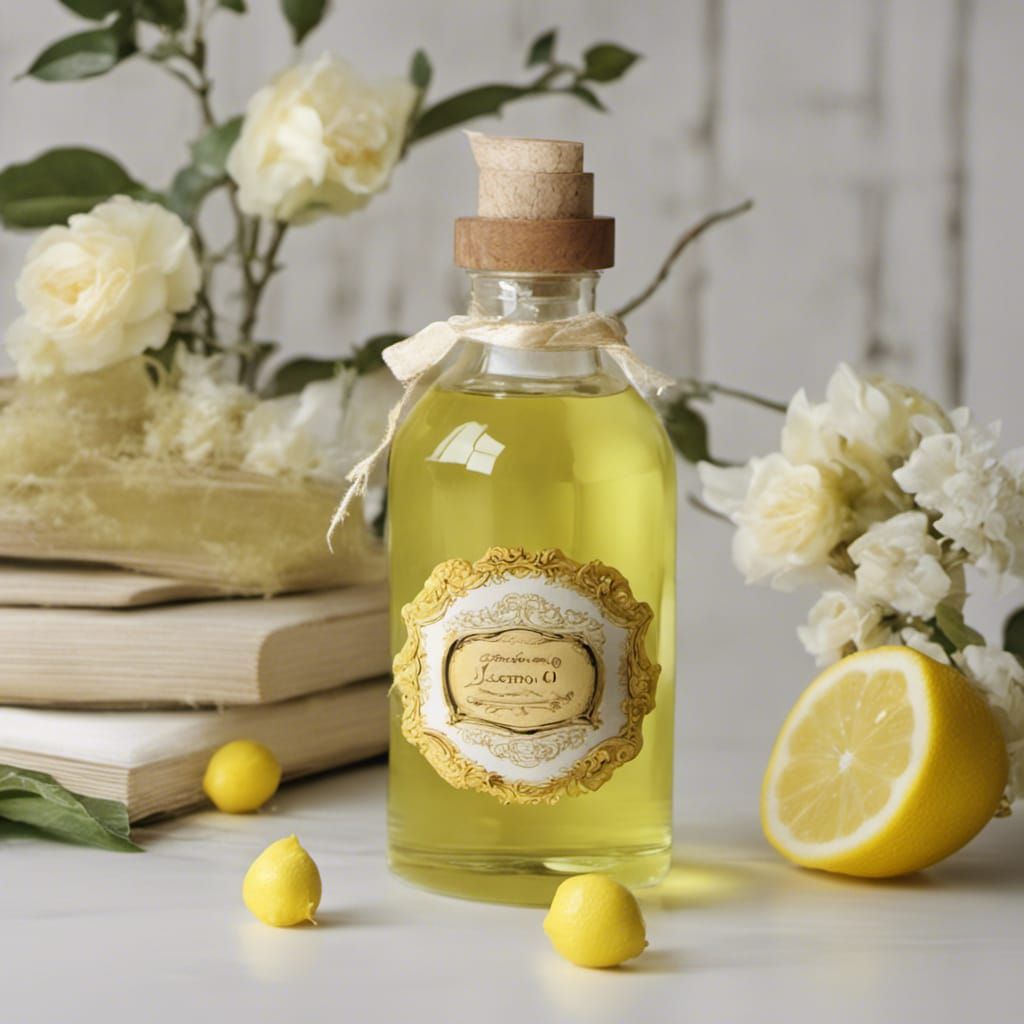 Rococo Style Lemon Bath Oil Bottle