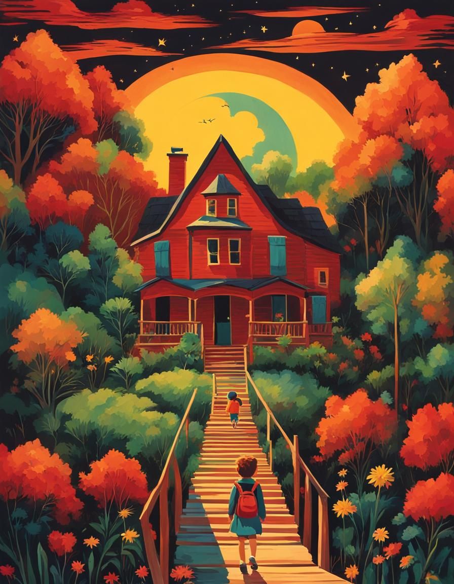 Mother and Son Reunion on Porch Steps