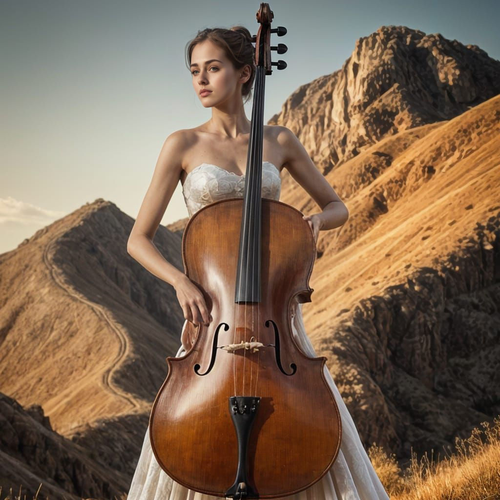 Cello Shaped as Woman's Body
