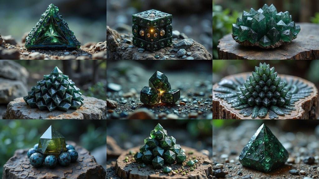 Mystical Hematite Crystals in Cosmic Energy