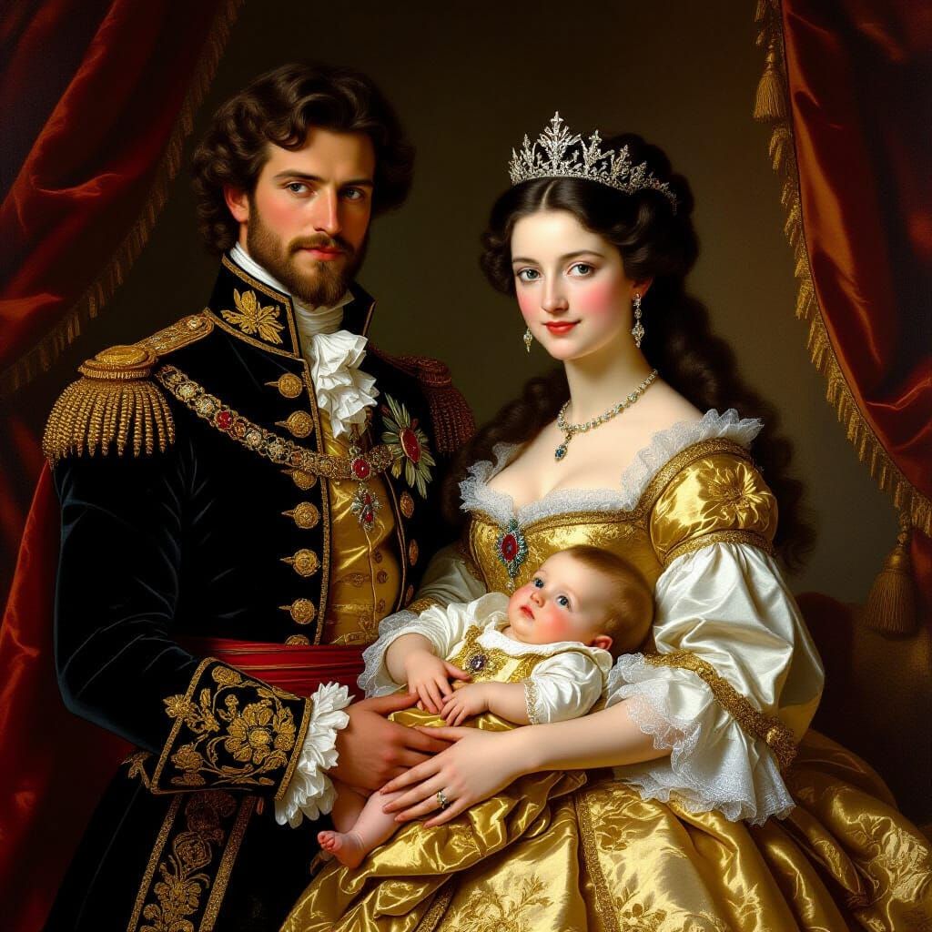 Royal Coronation Portrait in Baroque Style