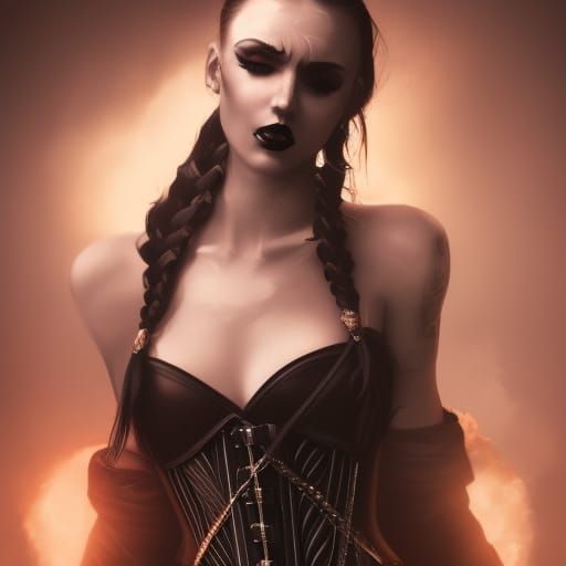 Beautiful Huntress in Dungeon, Hyperdetailed Concept Art